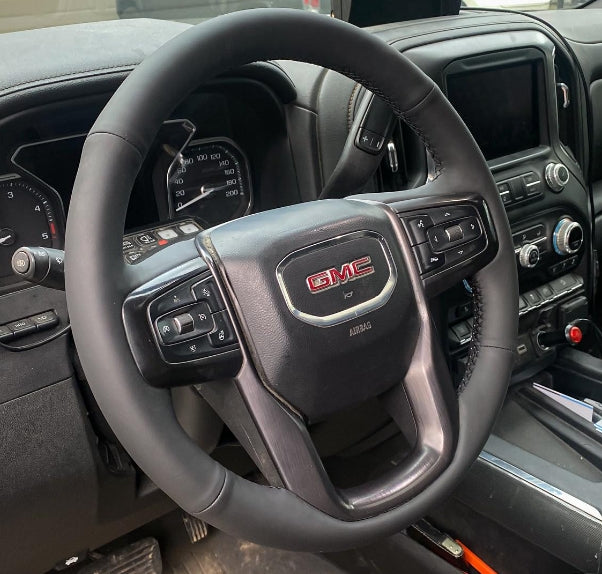 Black Artificial Suede Car Steering Wheel Cover For GMC Sierra 1500 2014-2018 Sierra 1500 Limited 2500 3500 2015-2019 Yukon 2020 - 34 - View #2