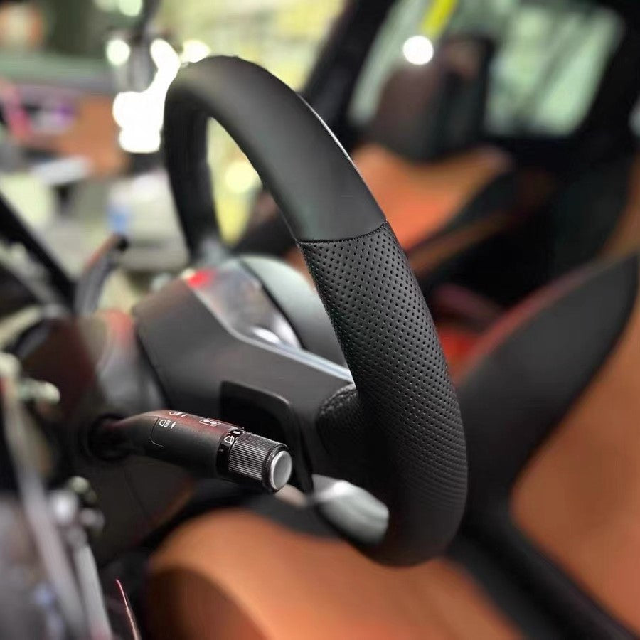 Black Artificial Suede Car Steering Wheel Cover For GMC Sierra 1500 2014-2018 Sierra 1500 Limited 2500 3500 2015-2019 Yukon 2020 - 34 - View #10